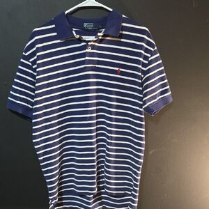 Polo by Ralph Lauren Navy and White Striped Polo Shirt
